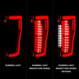 Anzo 311287 - Light Bar Style LED Tail Lights (Black Housing, Clear Lens)