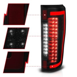 Anzo 311288 - Light Bar Style LED Tail Lights (Black Housing, Smoke Lens)