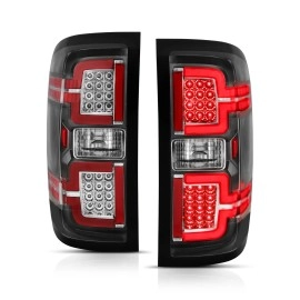 Anzo 311289 - Light Bar Style LED Tail Lights w/ Sequential Turn Signal (Black Housing, Clear Lens)