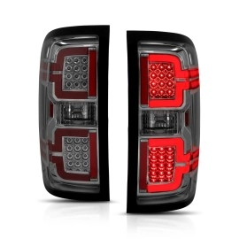 Anzo 311290 - Light Bar Style LED Tail Lights w/ Sequential Turn Signal (Chrome Housing, Smoke Lens)