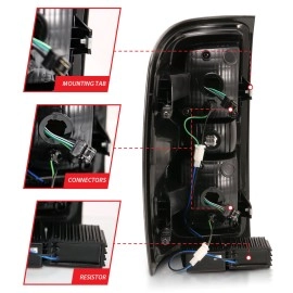 Anzo 311291 - Light Bar Style LED Tail Lights w/ Sequential Turn Signal (Chrome Housing, Clear Lens)