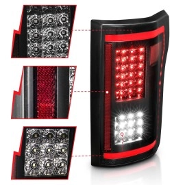 Anzo 311294 - Light Bar Style LED Tail Lights w/ Sequential Turn Signal (Black Housing, Smoke Lens)