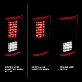 Anzo 311294 - Light Bar Style LED Tail Lights w/ Sequential Turn Signal (Black Housing, Smoke Lens)