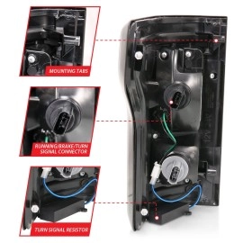 Anzo 311294 - Light Bar Style LED Tail Lights w/ Sequential Turn Signal (Black Housing, Smoke Lens)