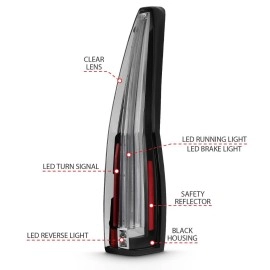 Anzo 311296 - Long Version LED Tail Lights (Chrome Housing, Clear Lens)