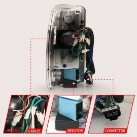 Anzo 311298 - LED Tail Lights (Black Housing, Clear Lens)