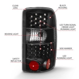 Anzo 311298 - LED Tail Lights (Black Housing, Clear Lens)