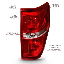 Anzo 311299 - OE Style LED Tail Lights (Chrome Housing, Clear / Red Lens)