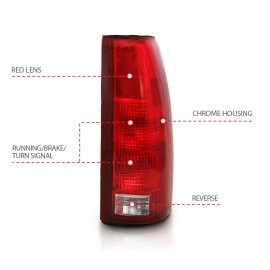 Anzo 311300 - OE Style LED Tail Lights (Chrome Housing, Clear / Red Lens)