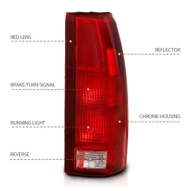 Anzo 311301 - OE Style LED Tail Lights (Chrome Housing, Clear / Red Lens)