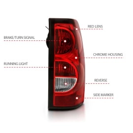 Anzo 311302 - OE Style LED Tail Lights (Chrome Housing, Clear / Red Lens)