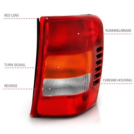 Anzo 311308 - OE Style LED Tail Lights (Chrome Housing, Clear / Red / Amber Lens)