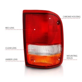 Anzo 311310 - OE Style LED Tail Lights (Chrome Housing, Clear / Red / Amber Lens)