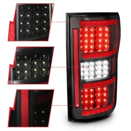 Anzo 311314 - Light Bar Style LED Tail Lights w/ Sequential Turn Signal (Black Housing, Clear Lens)