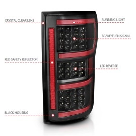 Anzo 311314 - Light Bar Style LED Tail Lights w/ Sequential Turn Signal (Black Housing, Clear Lens)