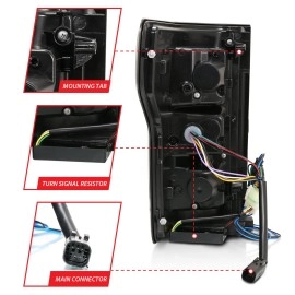 Anzo 311314 - Light Bar Style LED Tail Lights w/ Sequential Turn Signal (Black Housing, Clear Lens)