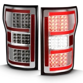 Anzo 311316 - Light Bar Style LED Tail Lights w/ Sequential Turn Signal (Chrome Housing, Clear Lens)
