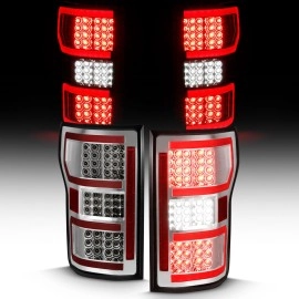 Anzo 311316 - Light Bar Style LED Tail Lights w/ Sequential Turn Signal (Chrome Housing, Clear Lens)