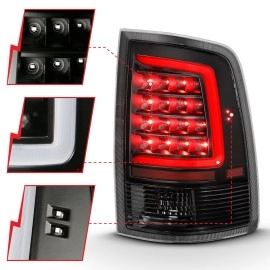 Anzo 311318 - C-Bar Style LED Tail Lights (Black Housing, Clear Lens)