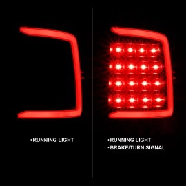 Anzo 311318 - C-Bar Style LED Tail Lights (Black Housing, Clear Lens)