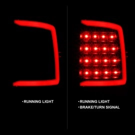 Anzo 311319 - C-Bar Style LED Tail Lights (Black Housing, Smoke Lens)
