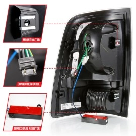 Anzo 311320 - C-Bar Style LED Tail Lights (Chrome Housing, Clear Lens)