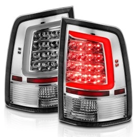 Anzo 311320 - C-Bar Style LED Tail Lights (Chrome Housing, Clear Lens)