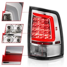 Anzo 311320 - C-Bar Style LED Tail Lights (Chrome Housing, Clear Lens)