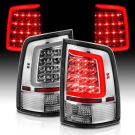 Anzo 311320 - C-Bar Style LED Tail Lights (Chrome Housing, Clear Lens)