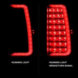 Anzo 311321 - C-Bar Style LED Tail Lights (Black Housing, Clear Lens)