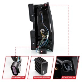 Anzo 311322 - C-Bar Style LED Tail Lights (Black Housing, Smoke Lens)