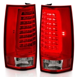 Anzo 311323 - C-Bar Style LED Tail Lights (Chrome Housing, Clear / Red Lens)