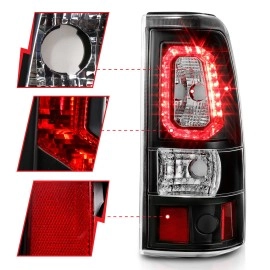 Anzo 311324 - Light Bar Style LED Tail Lights (Black Housing, Clear Lens)