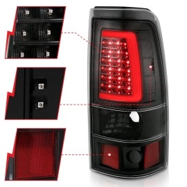 Anzo 311333 - C-Bar Style LED Tail Lights (Black Housing, Clear Lens)