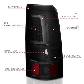 Anzo 311334 - C-Bar Style LED Tail Lights (Black Housing, Smoke Lens)