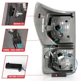 Anzo 311336 - Plank Style LED Tail Lights (Black Housing, Clear Lens)