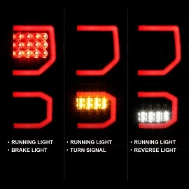 Anzo 311336 - Plank Style LED Tail Lights (Black Housing, Clear Lens)