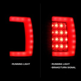 Anzo 311339 - Plank Style LED Tail Lights (Black Housing, Clear Lens)
