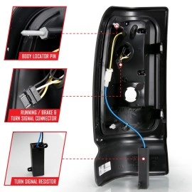 Anzo 311341 - Plank Style LED Tail Lights (Chrome Housing, Clear Lens)