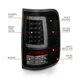Anzo 311343 - C-Bar Style LED Tail Lights (Black Housing, Smoke Lens)