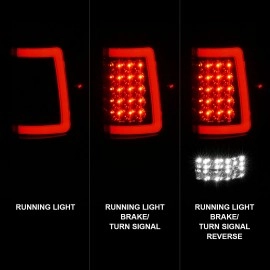 Anzo 311343 - C-Bar Style LED Tail Lights (Black Housing, Smoke Lens)