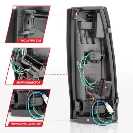 Anzo 311344 - C-Bar Style LED Tail Lights (Black Housing, Clear Lens)