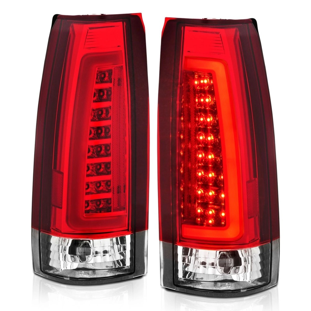 Anzo 311346 - C-Bar Style LED Tail Lights (Chrome Housing, Clear / Red Lens)