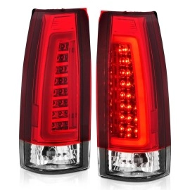 Anzo 311346 - C-Bar Style LED Tail Lights (Chrome Housing, Clear / Red Lens)