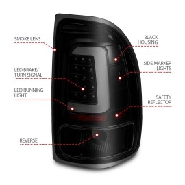 Anzo 311348 - Bar Style LED Tail Lights (Black Housing, Smoke Lens)