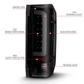 Anzo 311351 - C-Bar Style LED Tail Lights (Black Housing, Smoke Lens)