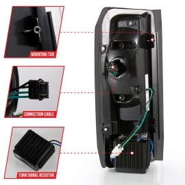 Anzo 311351 - C-Bar Style LED Tail Lights (Black Housing, Smoke Lens)