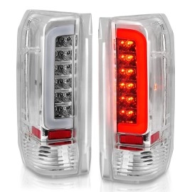 Anzo 311352 - C-Bar Style LED Tail Lights (Chrome Housing, Clear Lens)