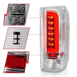 Anzo 311352 - C-Bar Style LED Tail Lights (Chrome Housing, Clear Lens)