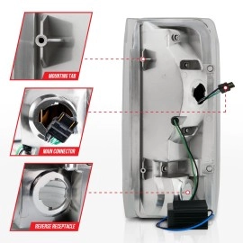 Anzo 311352 - C-Bar Style LED Tail Lights (Chrome Housing, Clear Lens)